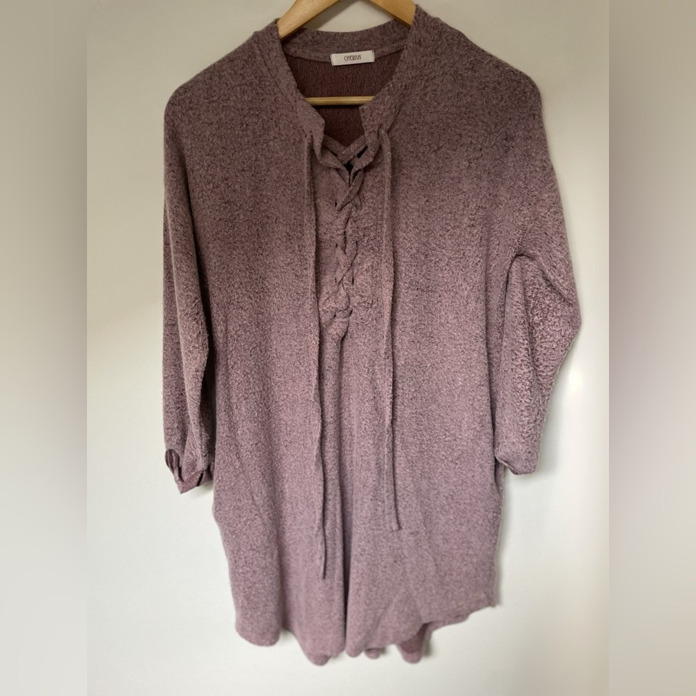 Cherish - sweater, Tunic, Dress. Size Medium. With Pockets. Mauve Pink